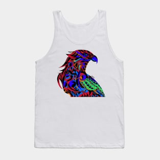 red crimson mecha peregrine falcon halcon ecopop in mexican techno organic tribal totonac patterns Tank Top